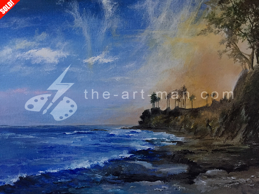 acrylics, painting, art, artwork, ocean, beach, landscape, landscapes